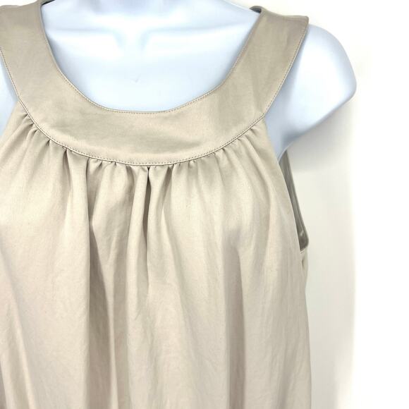 Chicos Size 0.5 (Size 6) Halter Style Champagne Dress Belted Front Tie Pockets - Picture 2 of 10
